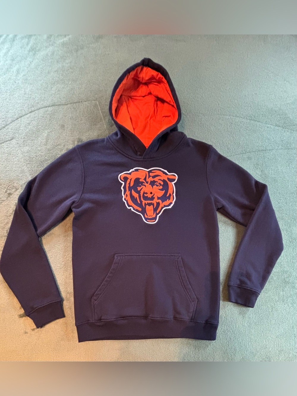 Chicago Bears NFL Navy & Orange Pullover Hoodie, Size: XL (Youth)